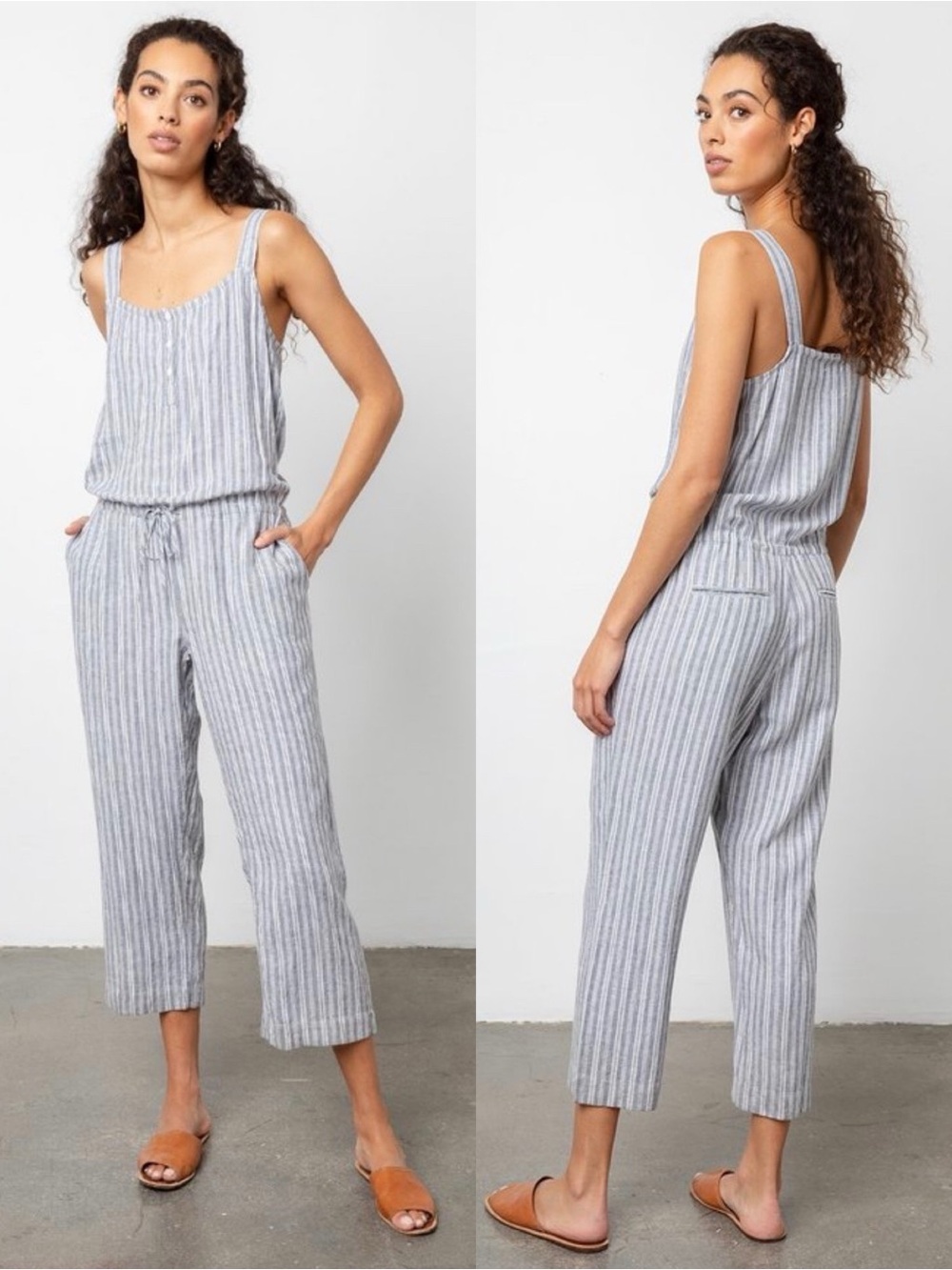 Rails | Brooklyn Gray and White Striped Jumpsuit, S